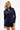 The Ava 1/4 Zip with Ruffle - Navy